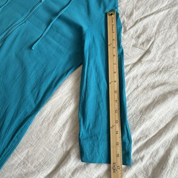 LL Bean Bright Blue Full Zip Hooded 3/4 Sleeve Beach Swim Cover Up Dress Small - Picture 10 of 14